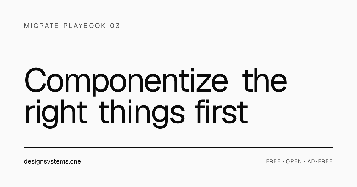 Componentize the right things first — Migrate playbook 03 ...