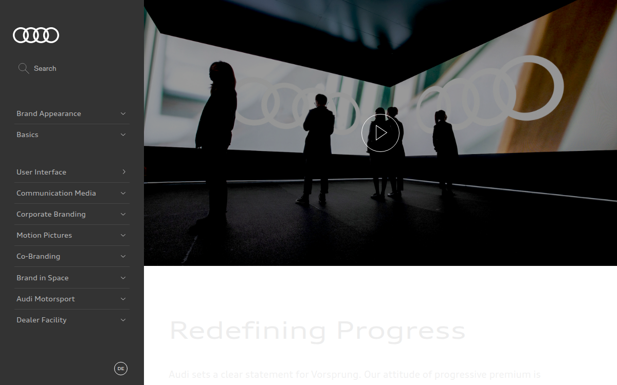 Audi UI documentation site