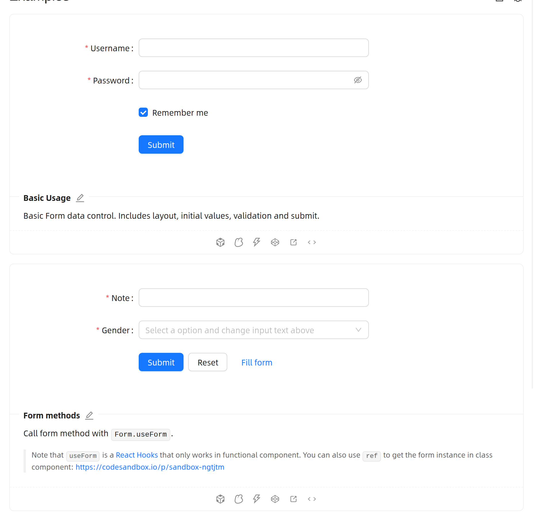 Ant Design Form documentation