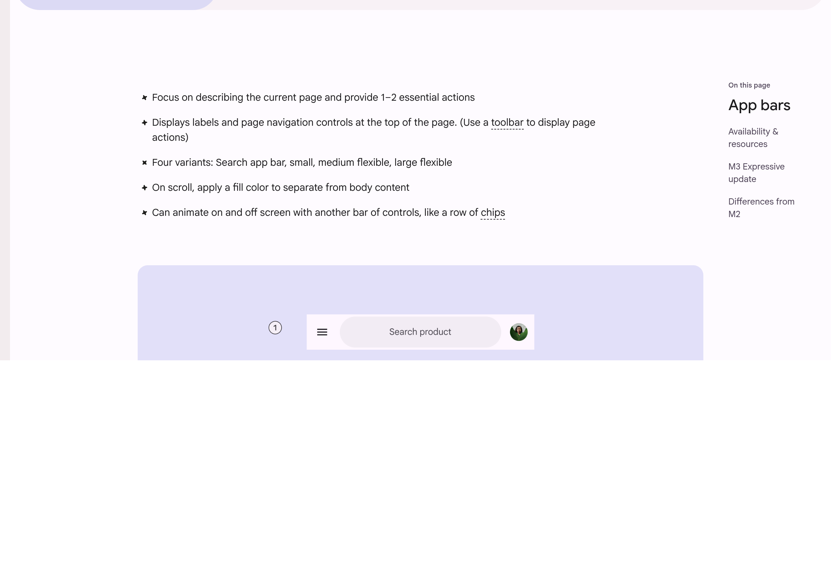 Material 3 App bar (top) documentation