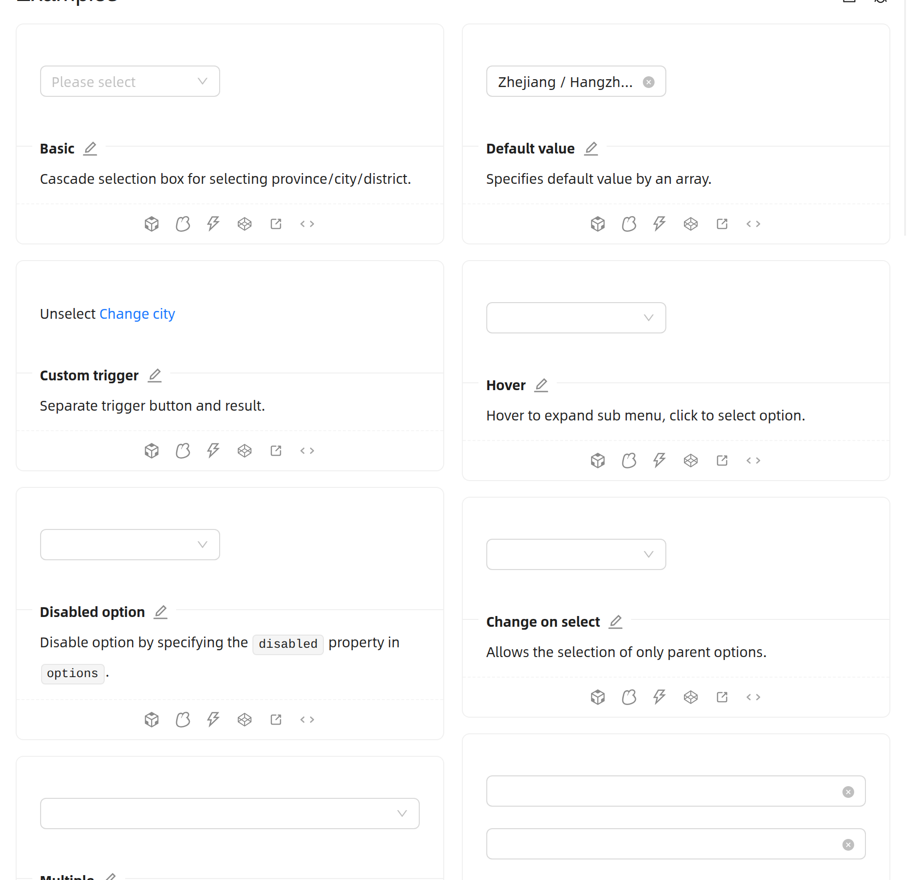 Ant Design Cascader documentation