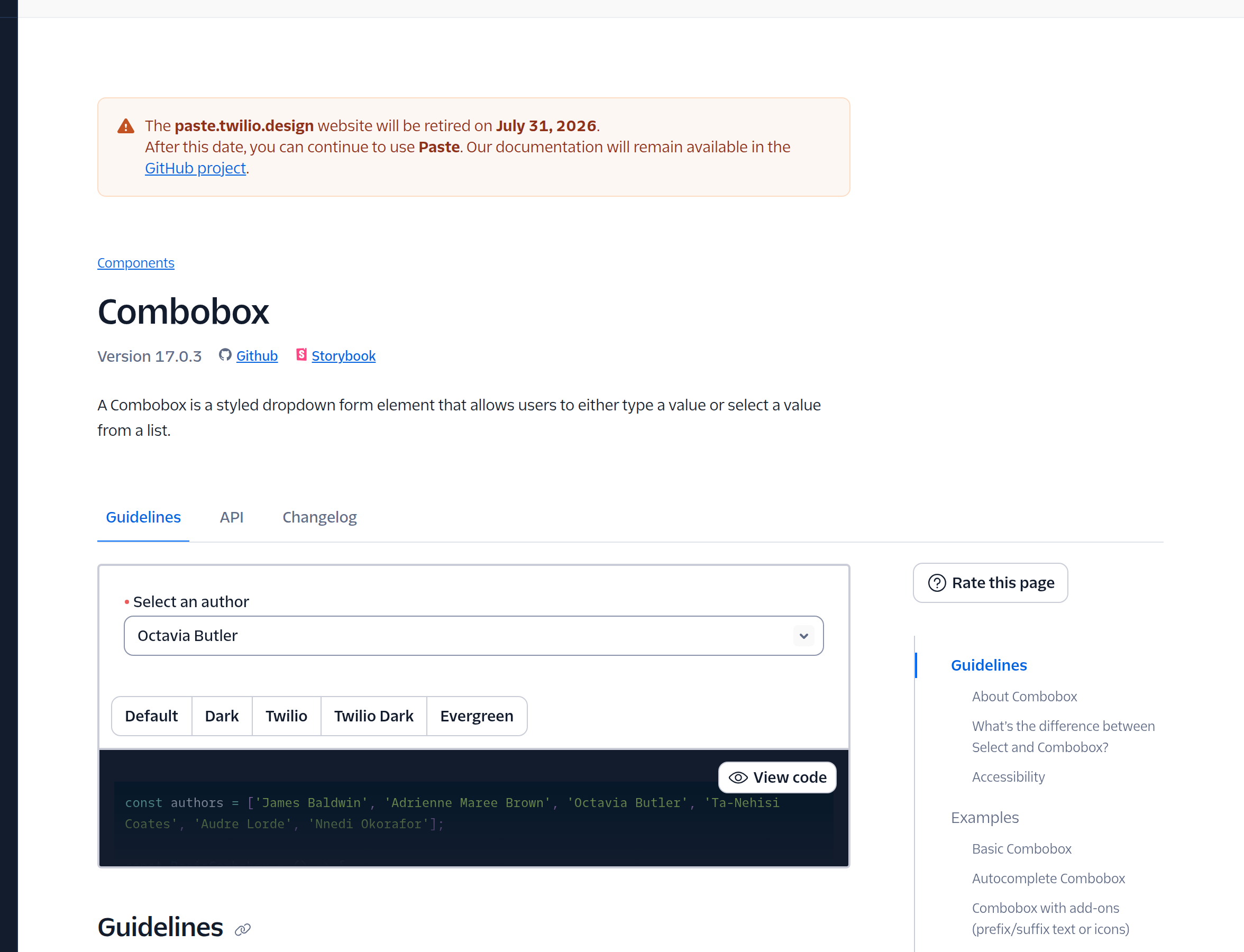Paste Combobox documentation