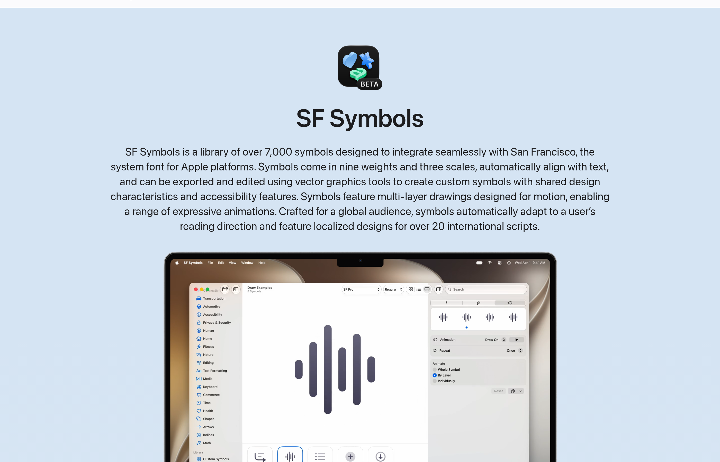Apple Human Interface Guidelines SF Symbols documentation