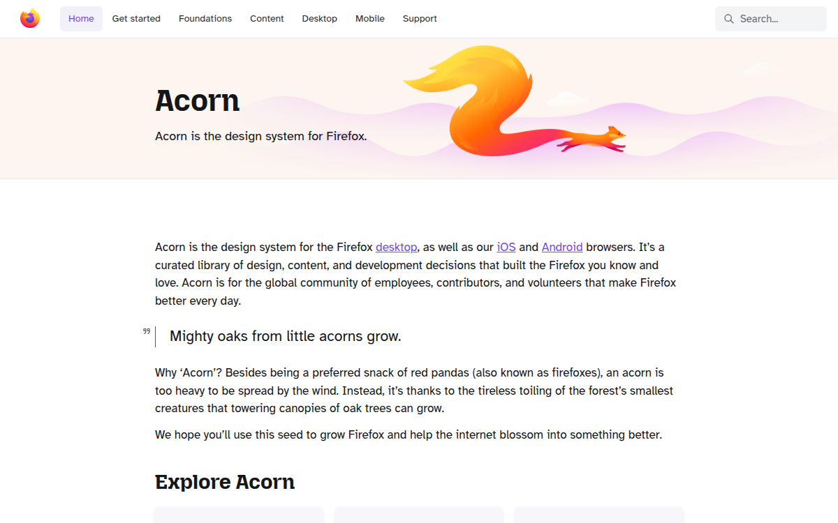 Acorn documentation site