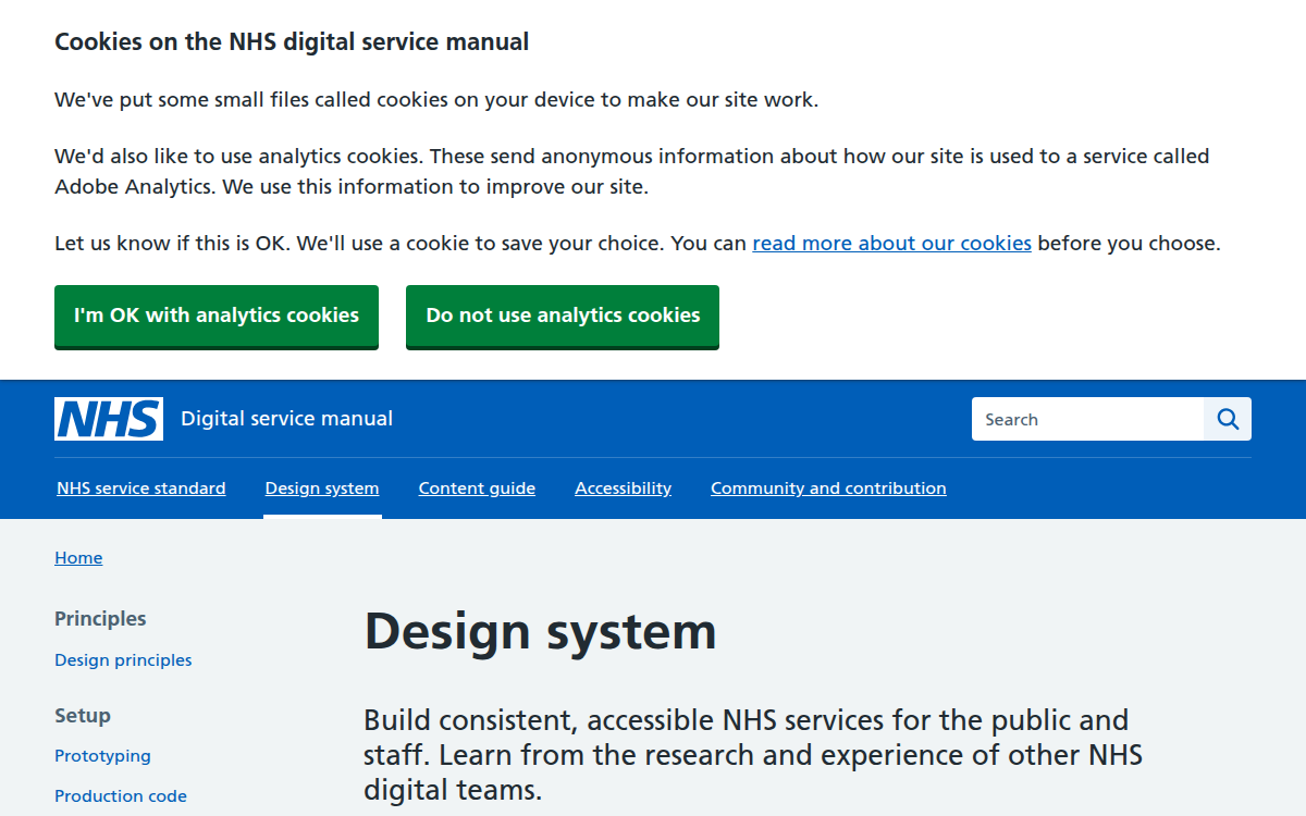 NHS Design System documentation site