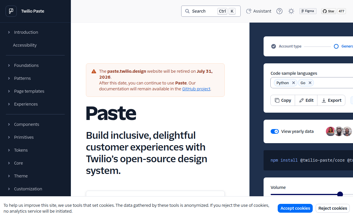 Paste documentation site