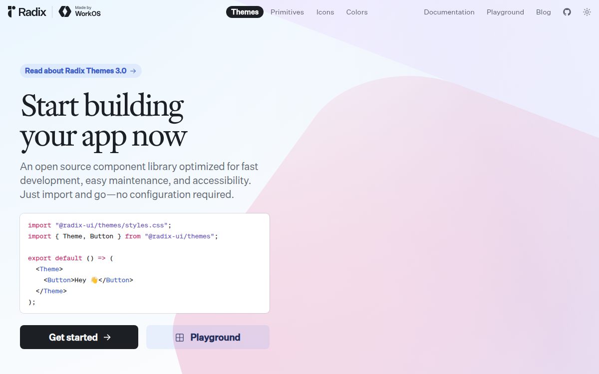 Radix UI documentation site