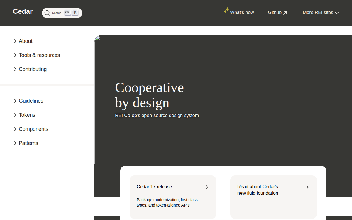 Cedar Design System documentation site