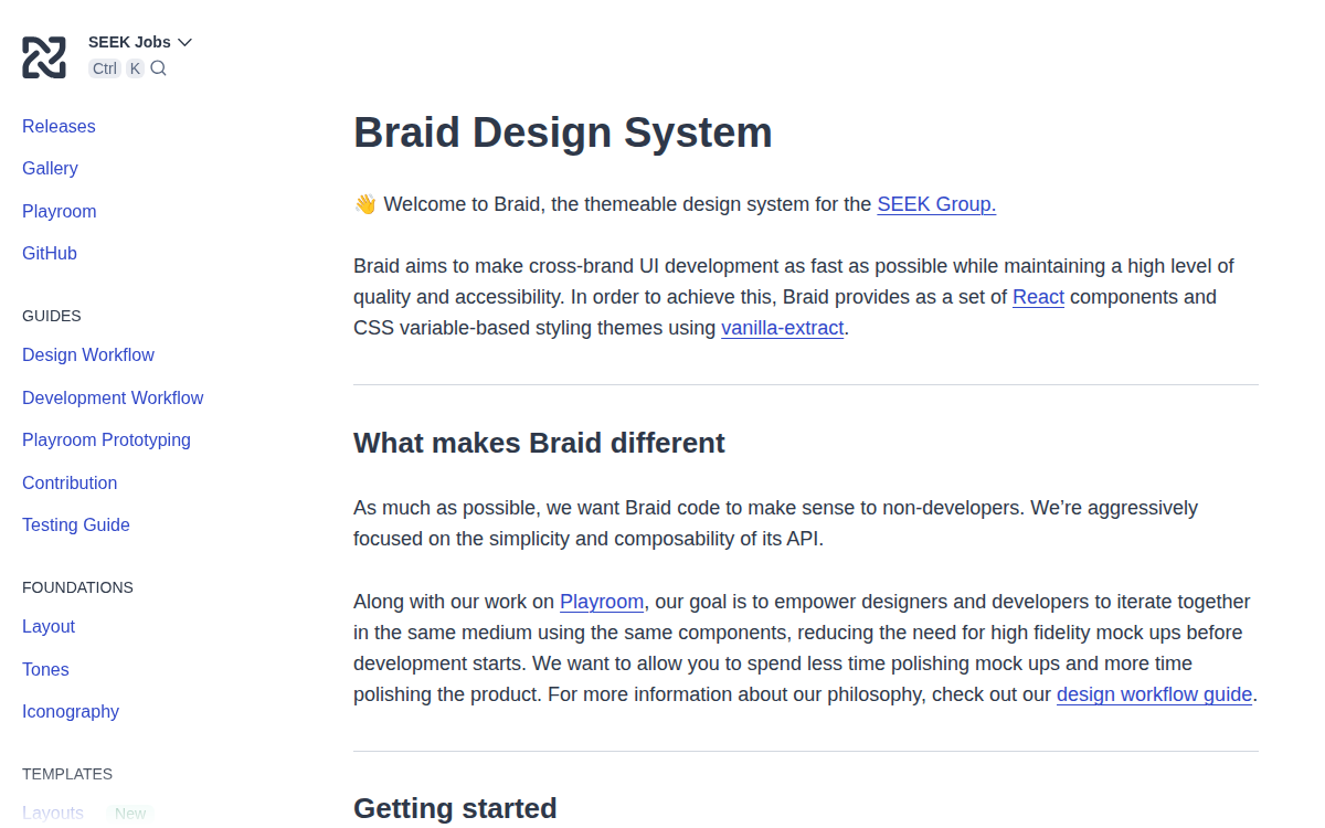 Braid documentation site