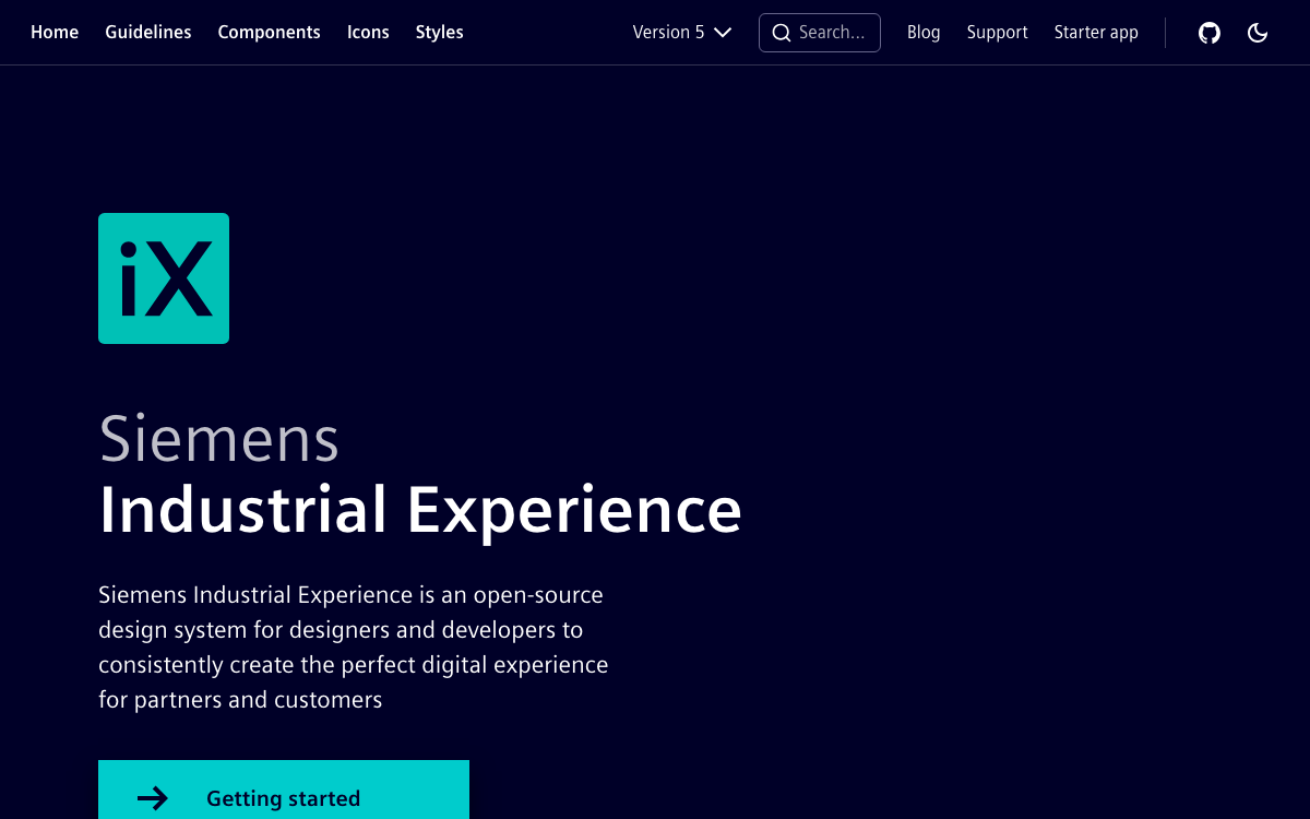 Siemens iX documentation site