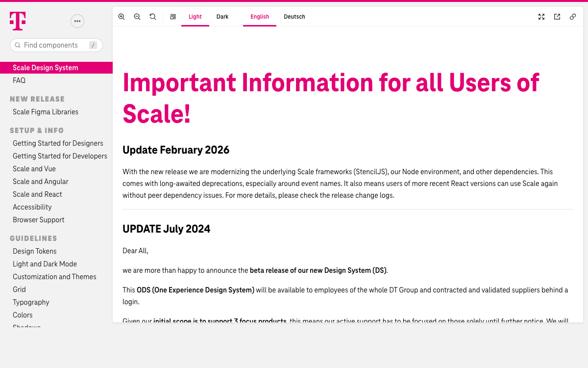Scale documentation site