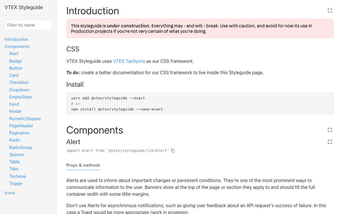 VTEX Styleguide documentation site