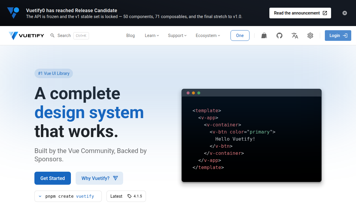 Vuetify documentation site