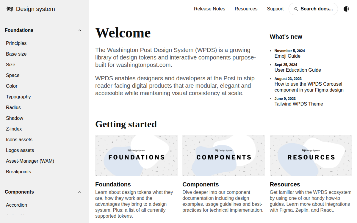Washington Post Design System documentation site