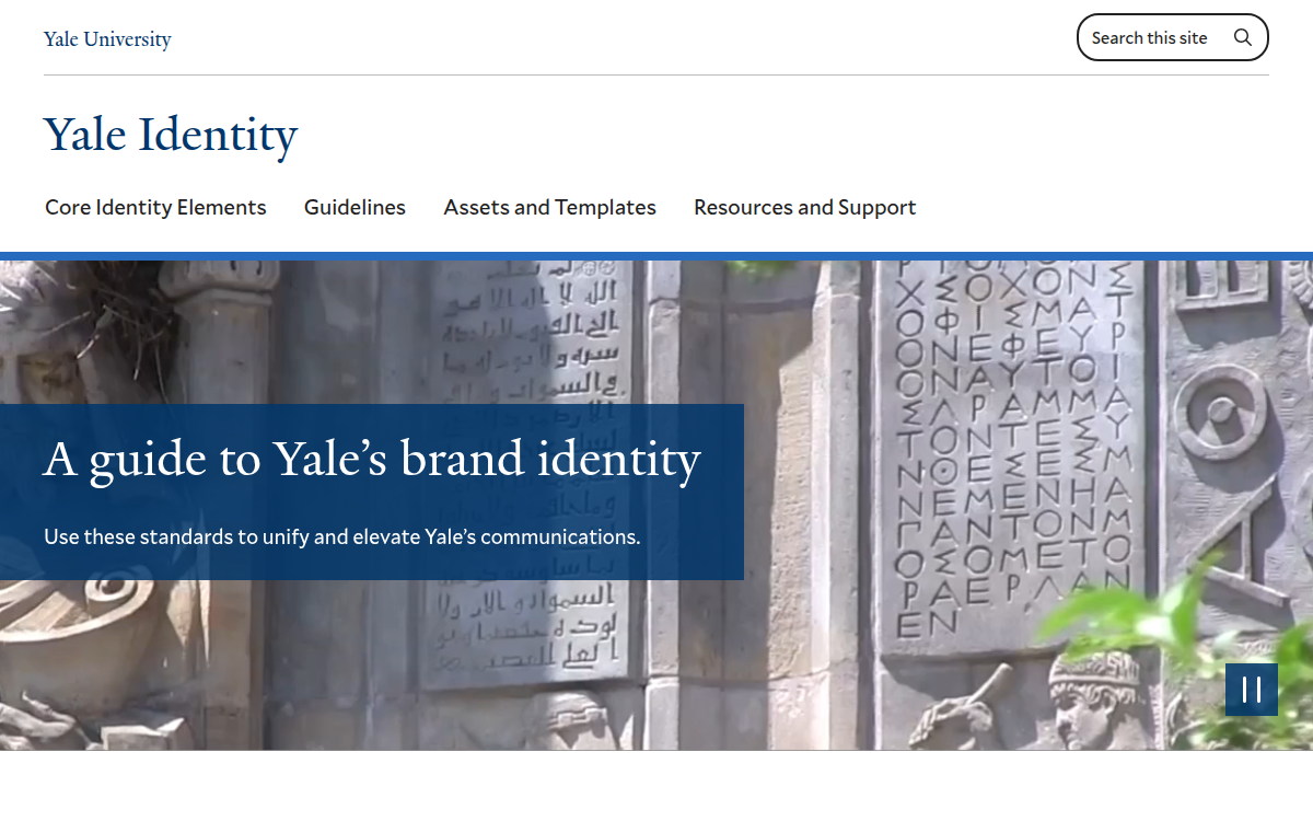 Yale Design System documentation site